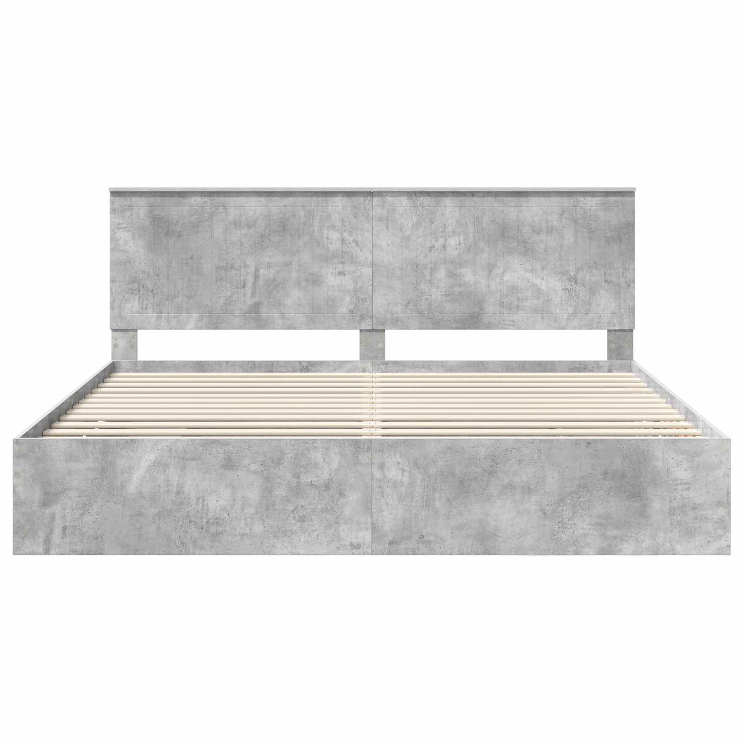 vidaXL Bettrahmen mit Kopfteil Beton Grau 200 x 200 cm Ingenieurs Holz