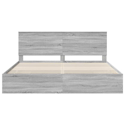 vidaXL Bettrahmen Graues Sonoma 200 x 200 cm Ingenieurs Holz