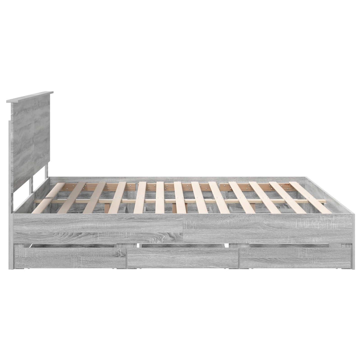 vidaXL Bettrahmen Graues Sonoma 200 x 200 cm Ingenieurs Holz
