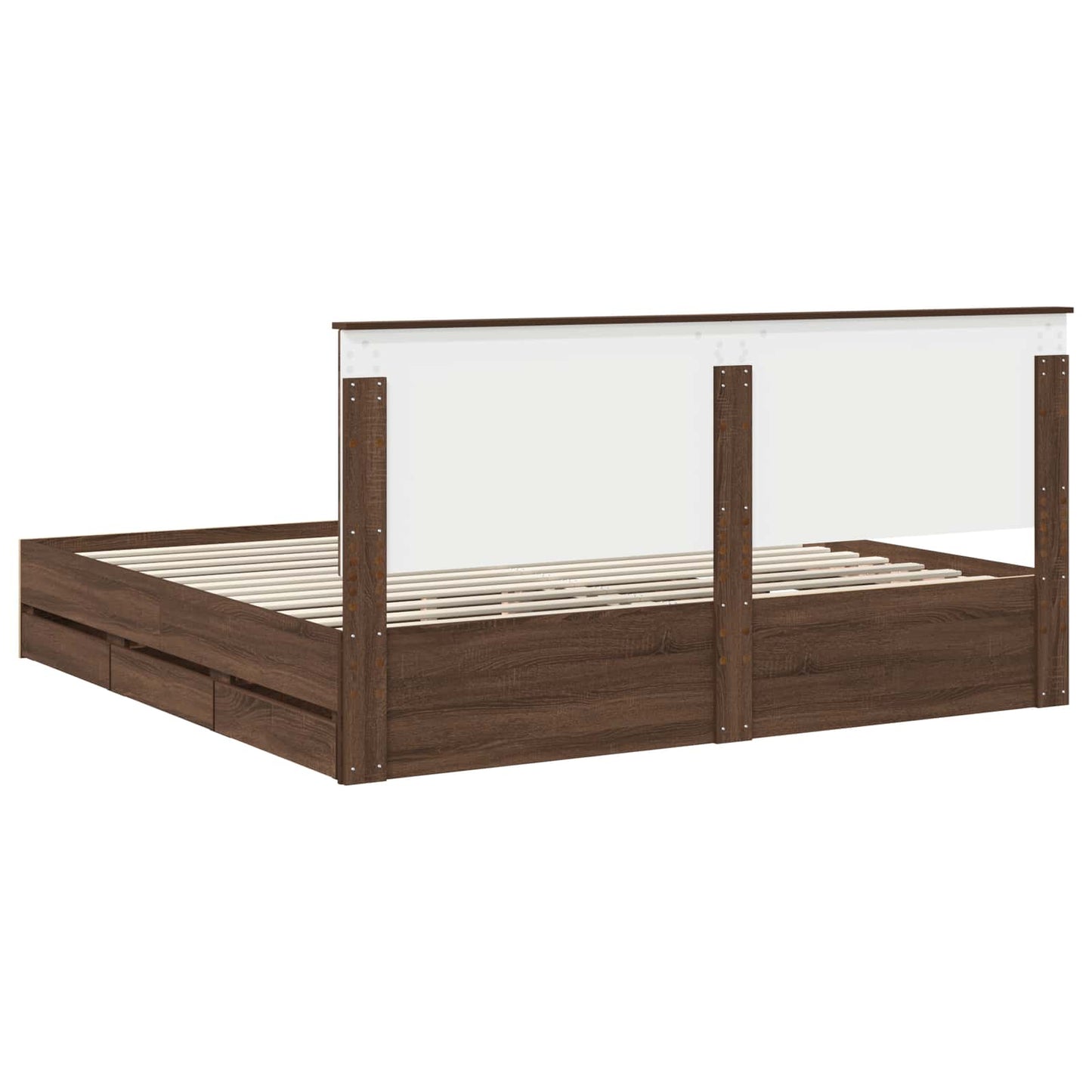 vidaXL Bettrahmen Braun Eichen-Optik 200 x 200 cm Ingenieurs Holz