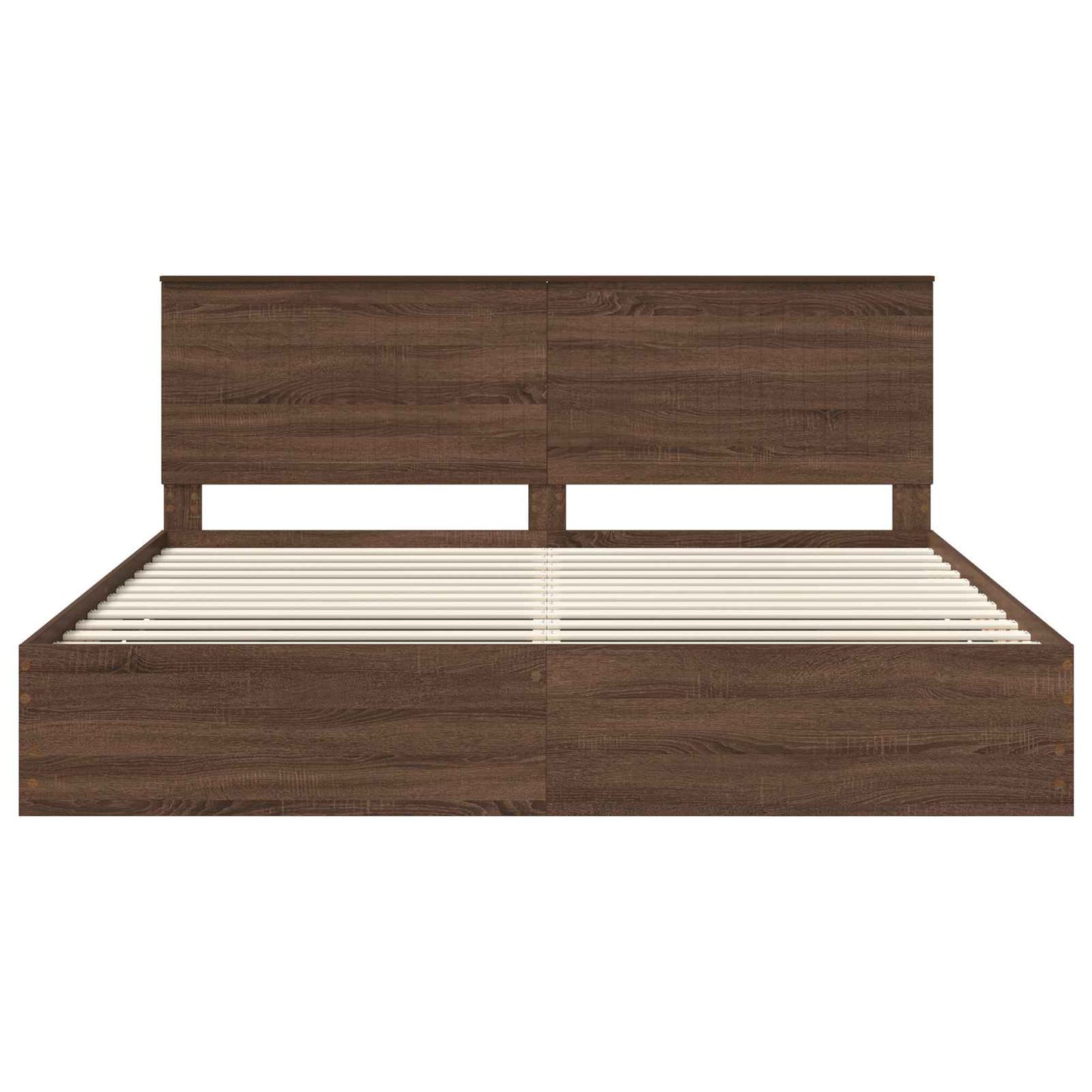 vidaXL Bettrahmen Braun Eichen-Optik 200 x 200 cm Ingenieurs Holz