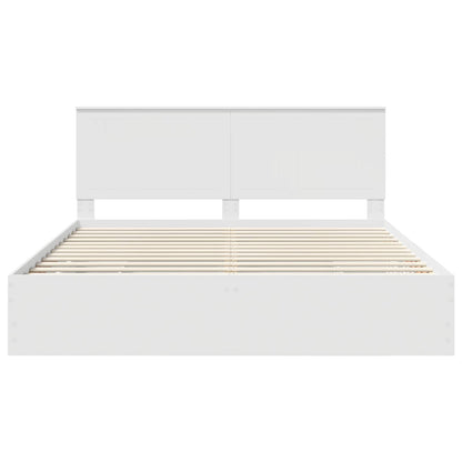 vidaXL Bettrahmen mit Schubladen Weiß 180 x 200 cm Ingenieurs Holz