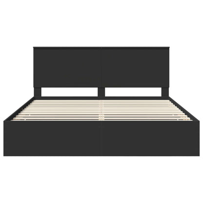 vidaXL Bettrahmen mit Schubladen Schwarz 180 x 200 cm Ingenieurs Holz