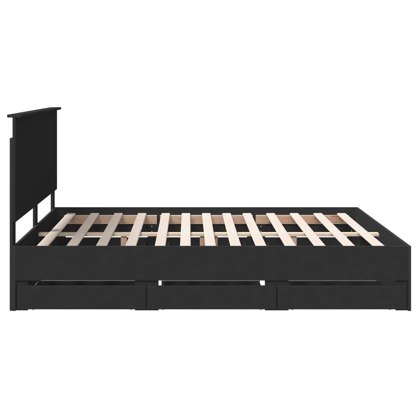 vidaXL Bettrahmen mit Schubladen Schwarz 180 x 200 cm Ingenieurs Holz