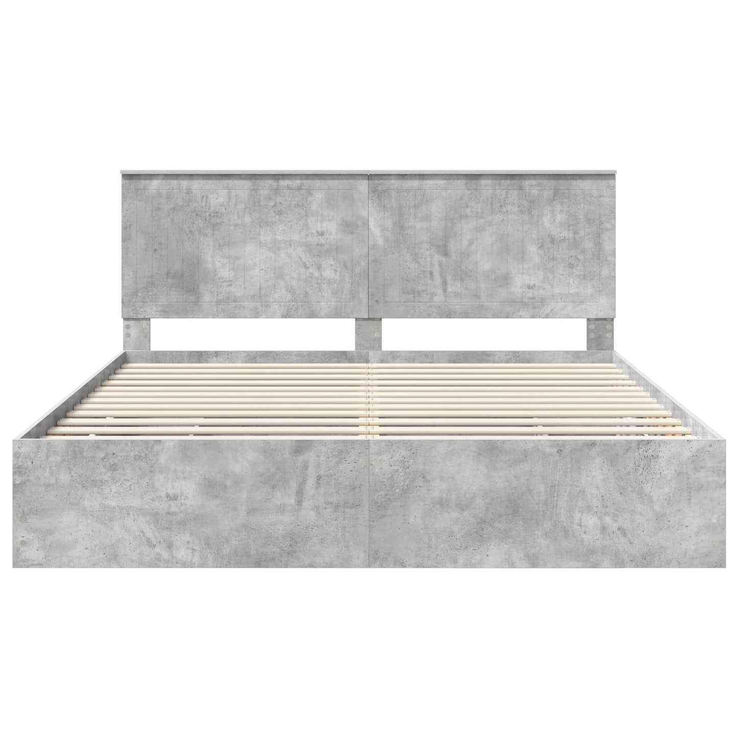 vidaXL Bettrahmen mit Kopfteil Beton Grau 180 x 200 cm Ingenieurs Holz