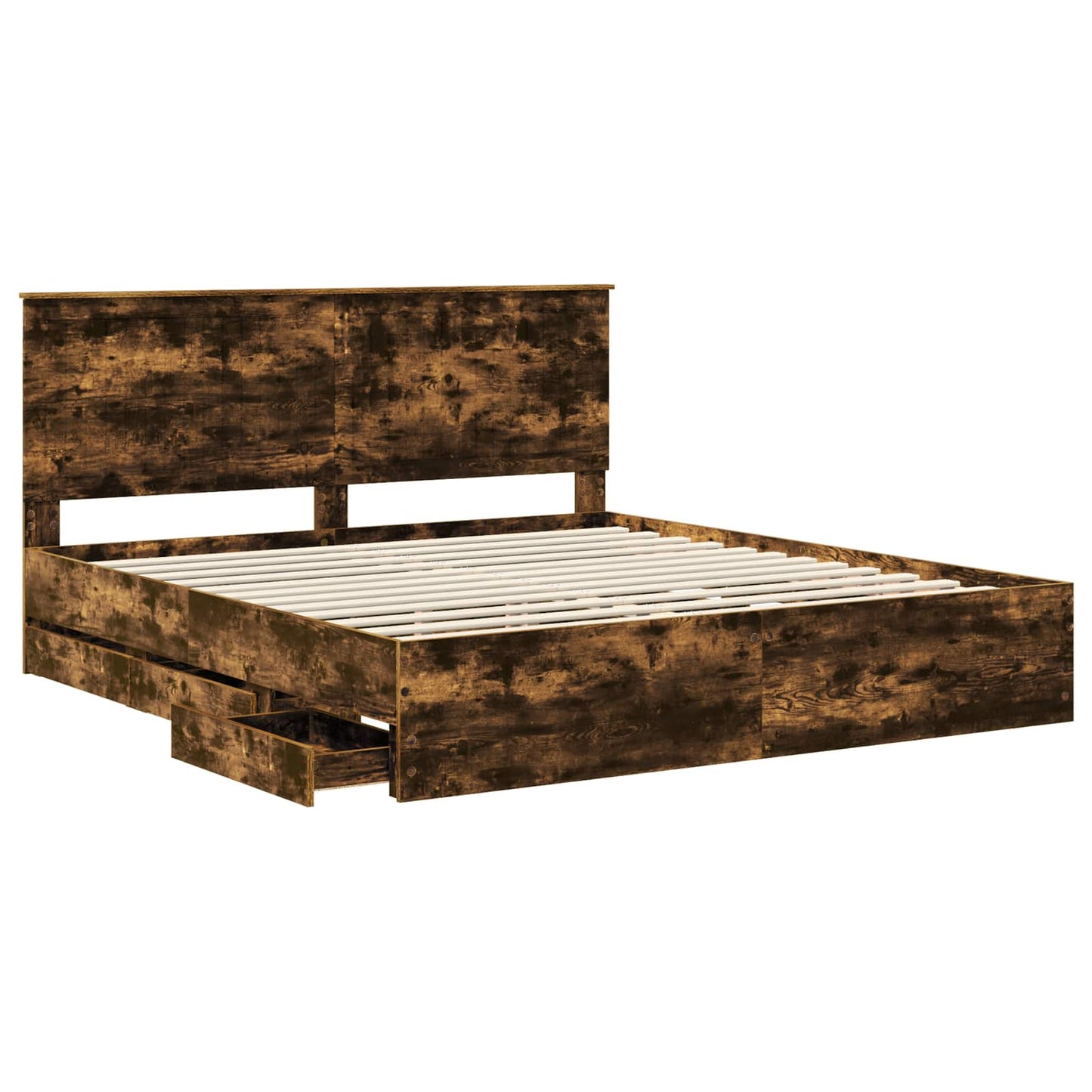 vidaXL Bettrahmen Geräucherte Eiche 180 x 200 cm Ingenieurs Holz
