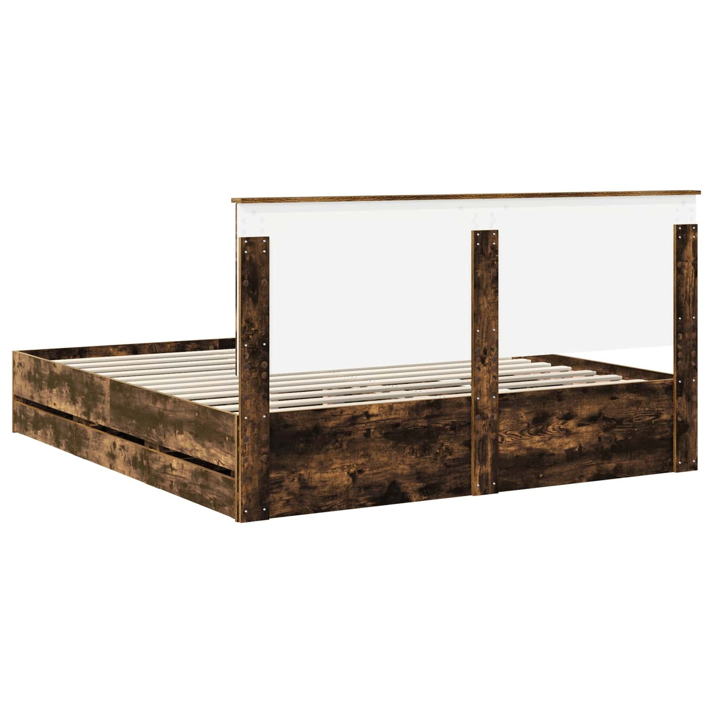 vidaXL Bettrahmen Geräucherte Eiche 180 x 200 cm Ingenieurs Holz