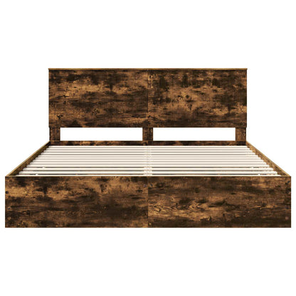 vidaXL Bettrahmen Geräucherte Eiche 180 x 200 cm Ingenieurs Holz
