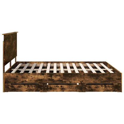 vidaXL Bettrahmen Geräucherte Eiche 180 x 200 cm Ingenieurs Holz