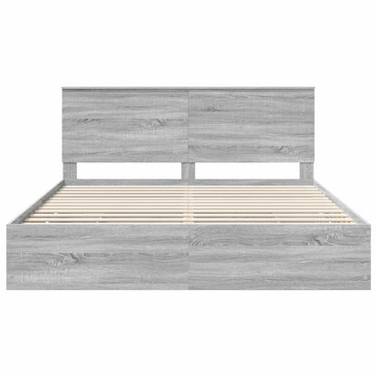 vidaXL Bettrahmen Graues Sonoma 180 x 200 cm Ingenieurs Holz