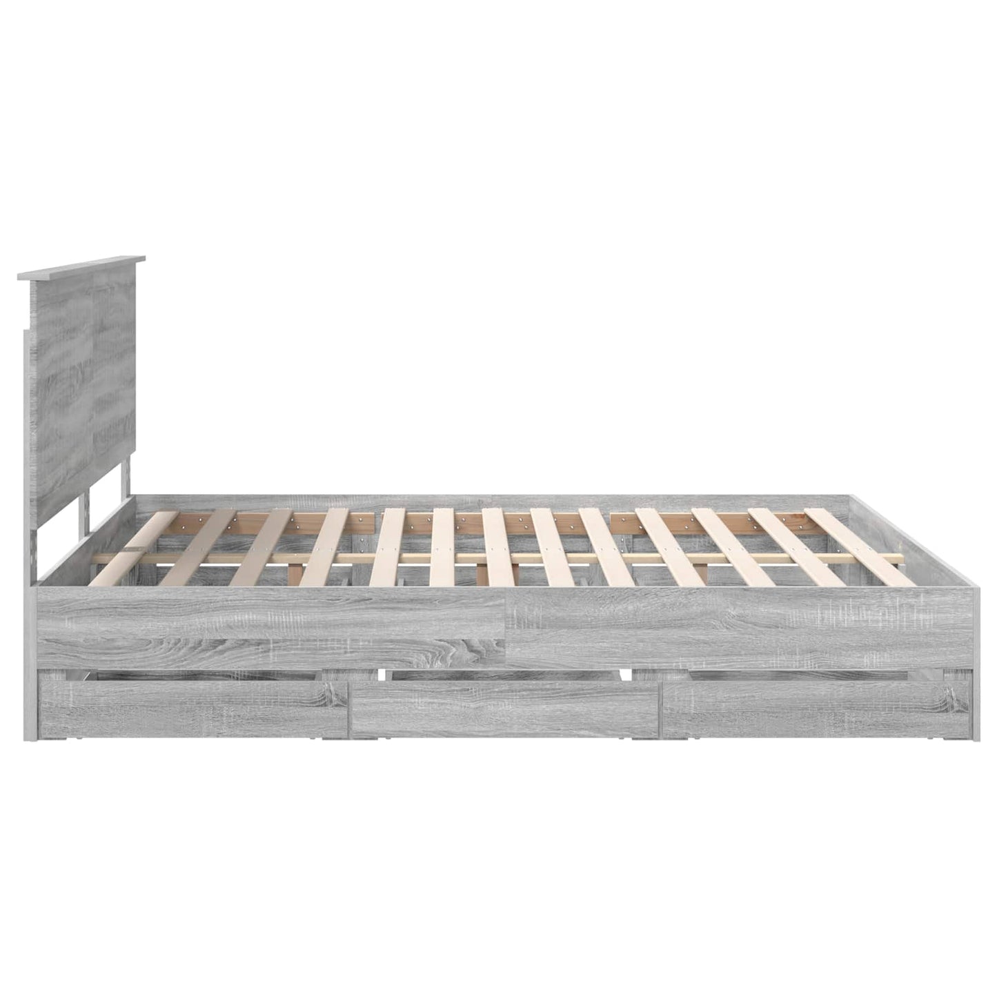 vidaXL Bettrahmen Graues Sonoma 180 x 200 cm Ingenieurs Holz
