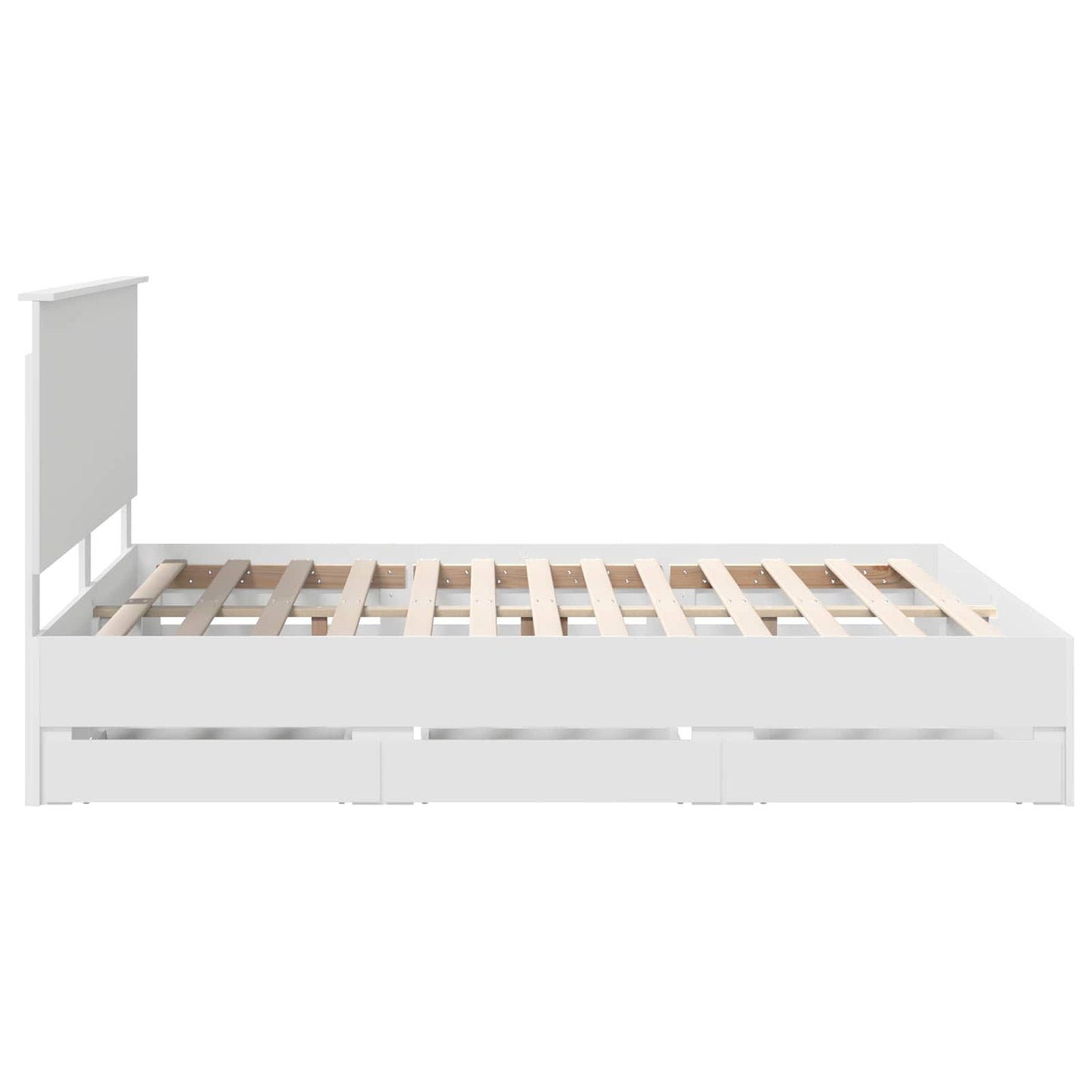 vidaXL Bettrahmen mit Schubladen Weiß 160 x 200 cm Ingenieurs Holz