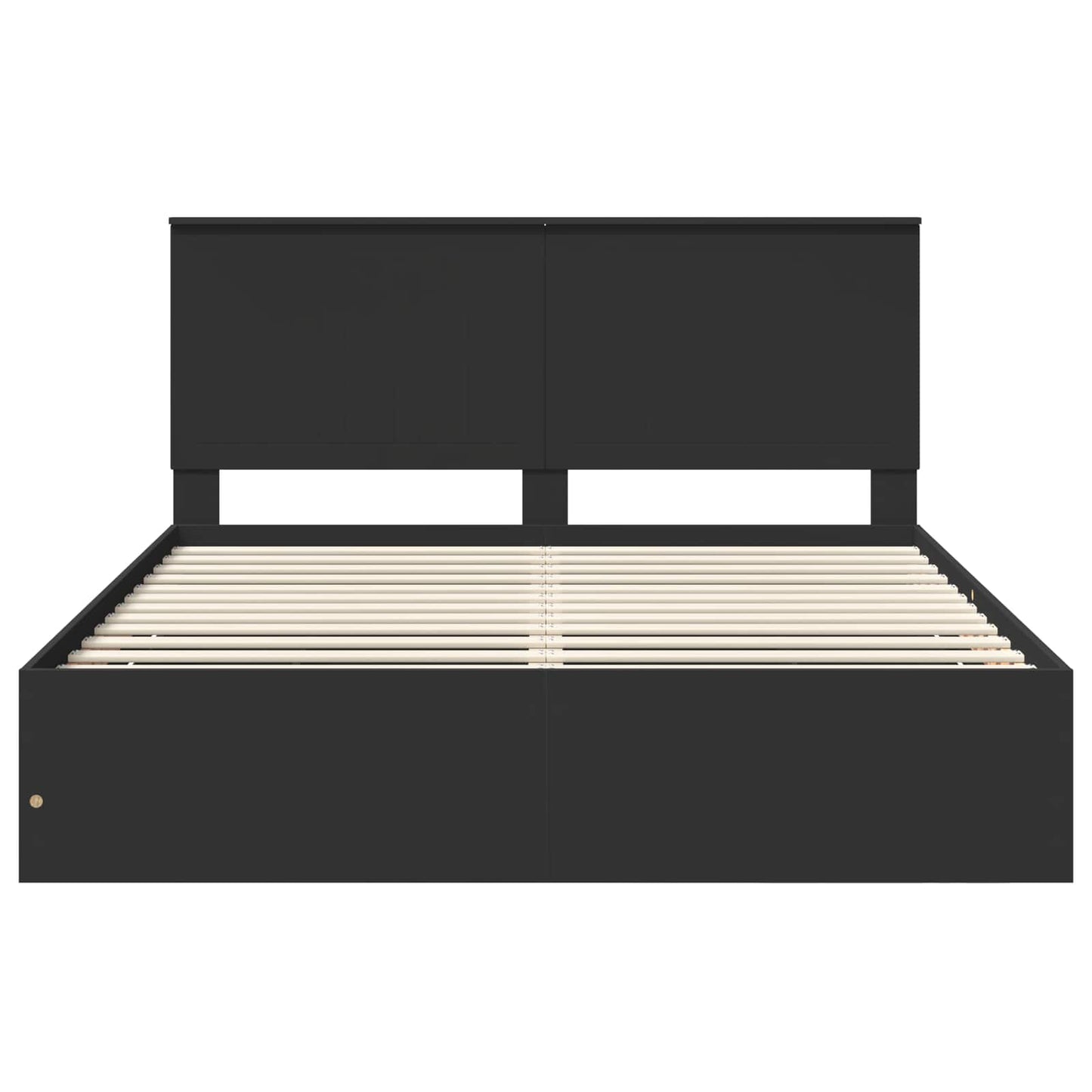 Bettrahmen mit Kopfteil Schwarz 160 x 200 cm Ingenieurs Holz