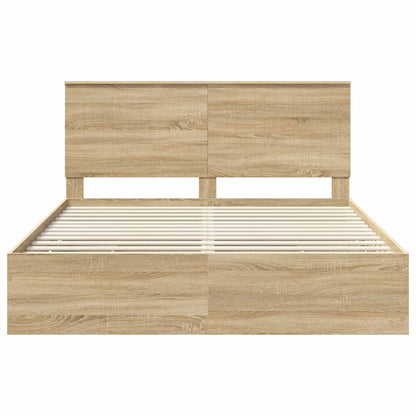 vidaXL Bettrahmen Sonoma-Eiche 160 x 200 cm Ingenieurs Holz
