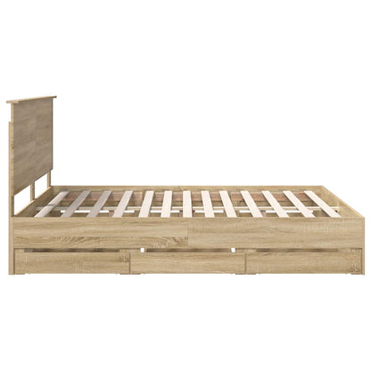 vidaXL Bettrahmen Sonoma-Eiche 160 x 200 cm Ingenieurs Holz
