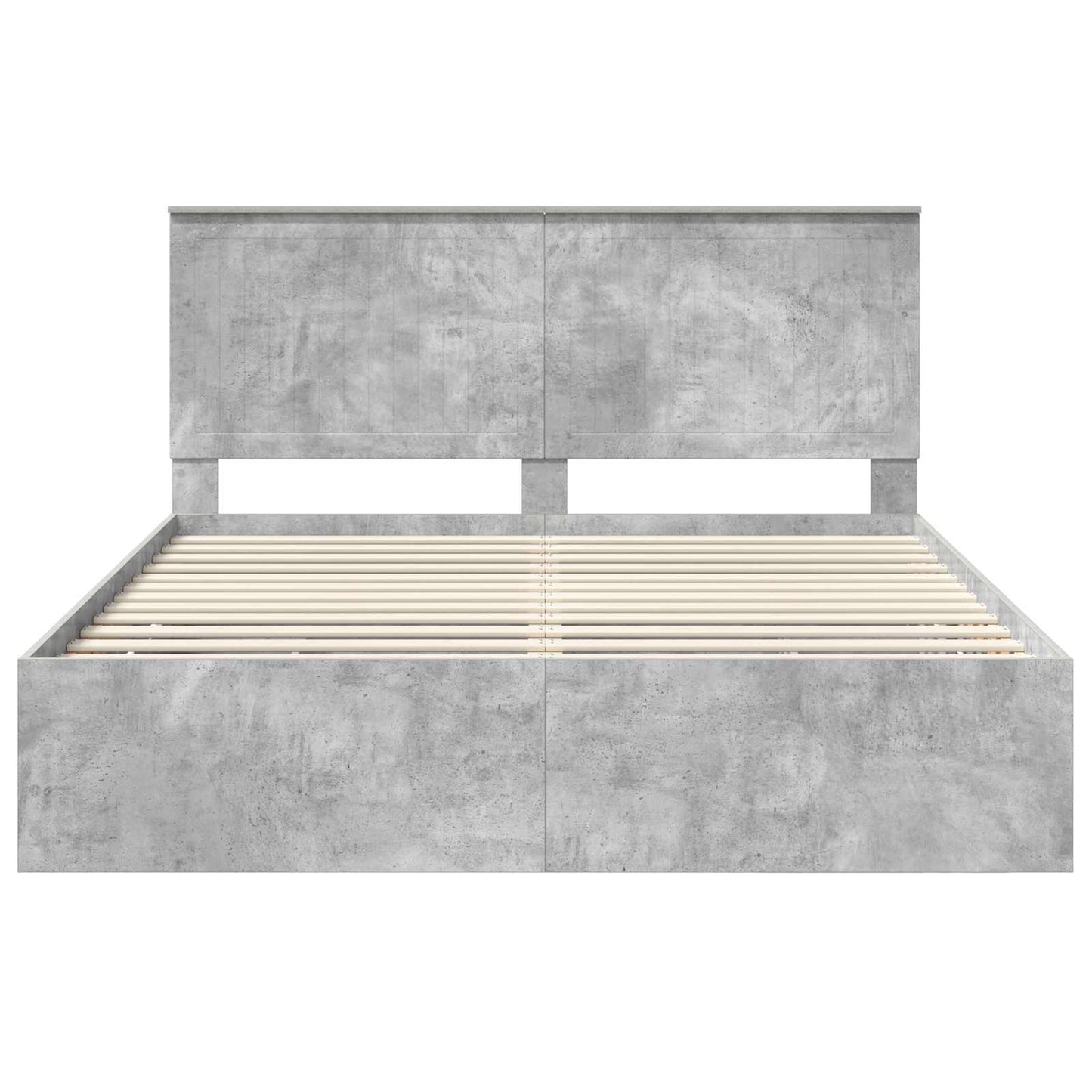 vidaXL Bettrahmen mit Kopfteil Beton Grau 160 x 200 cm Ingenieurs Holz