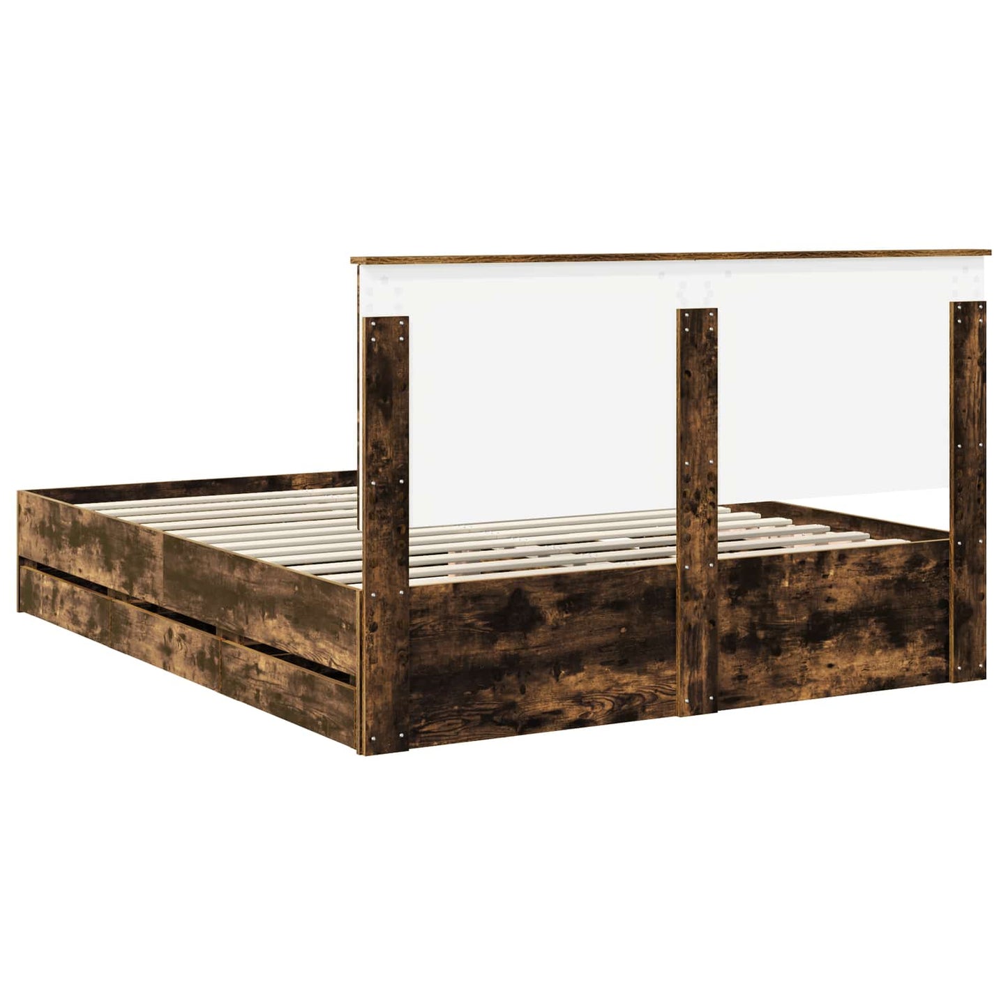 vidaXL Bettrahmen Geräucherte Eiche 160 x 200 cm Ingenieurs Holz