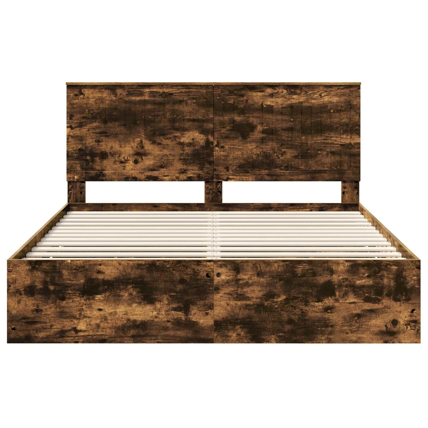 vidaXL Bettrahmen Geräucherte Eiche 160 x 200 cm Ingenieurs Holz
