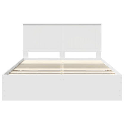 vidaXL Bettrahmen mit Schubladen Weiß 150 x 200 cm Ingenieurs Holz
