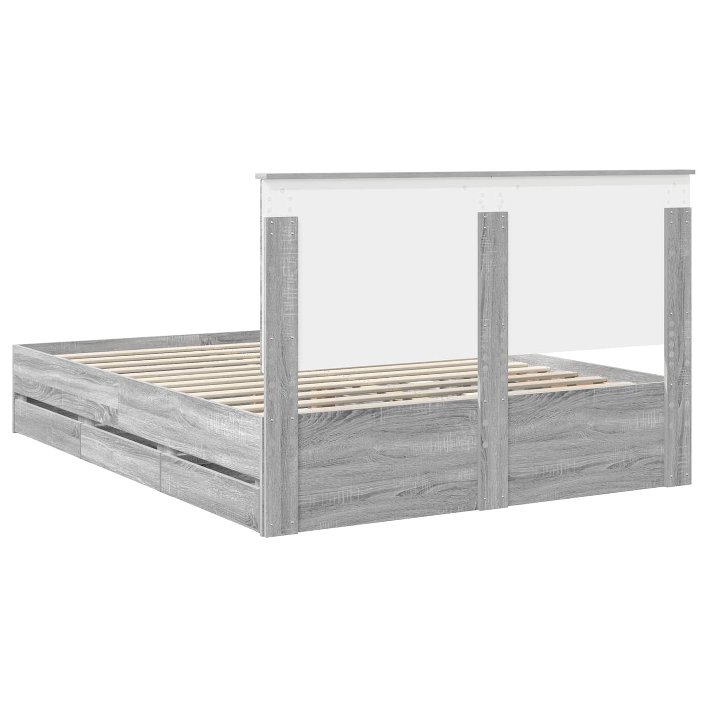 vidaXL Bettrahmen Graues Sonoma 150 x 200 cm Ingenieurs Holz