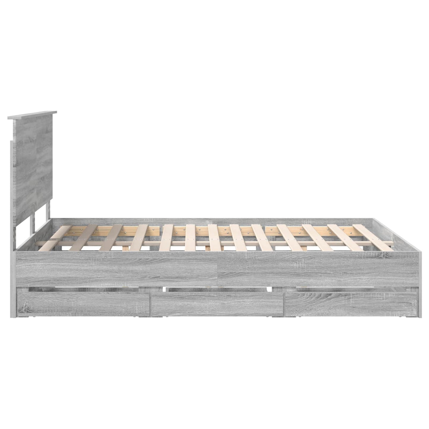 vidaXL Bettrahmen Graues Sonoma 150 x 200 cm Ingenieurs Holz