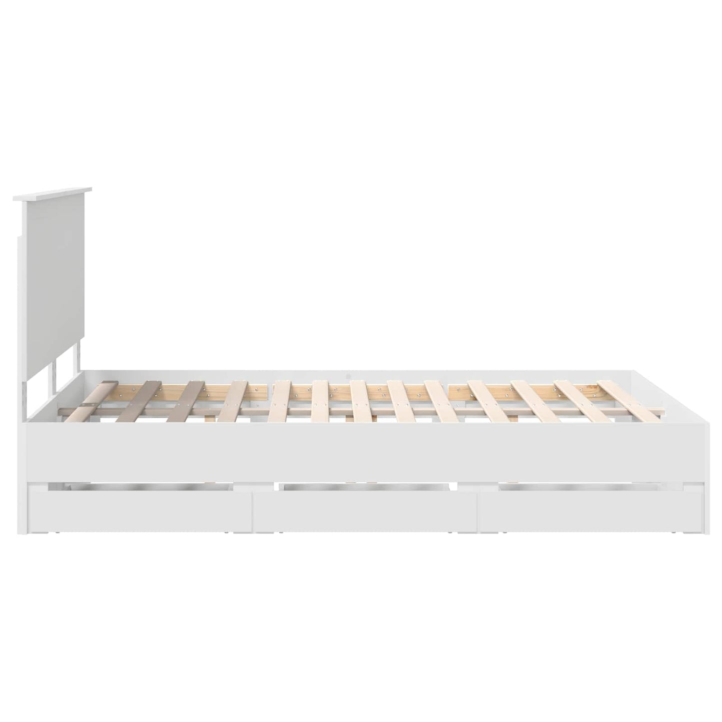 vidaXL Bettrahmen mit Schubladen Weiß 140 x 190 cm Ingenieurs Holz