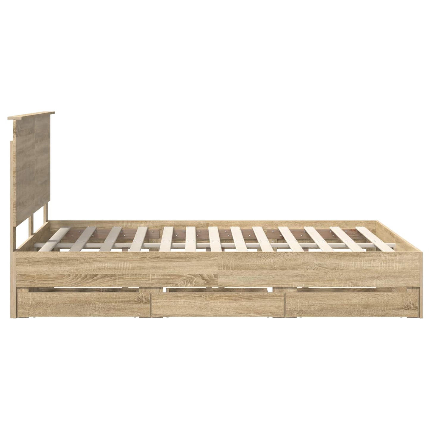 vidaXL Bettrahmen Sonoma-Eiche 140 x 190 cm Ingenieurs Holz