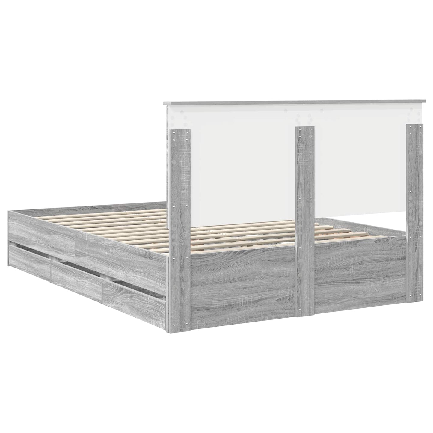 vidaXL Bettrahmen Graues Sonoma 140 x 190 cm Ingenieurs Holz