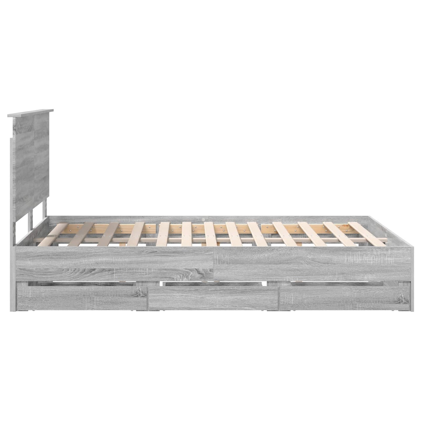 vidaXL Bettrahmen Graues Sonoma 140 x 190 cm Ingenieurs Holz