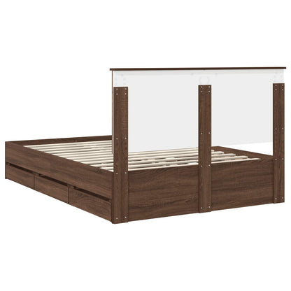 vidaXL Bettrahmen Braun Eichen-Optik 140 x 190 cm Ingenieurs Holz