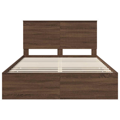 vidaXL Bettrahmen Braun Eichen-Optik 140 x 190 cm Ingenieurs Holz