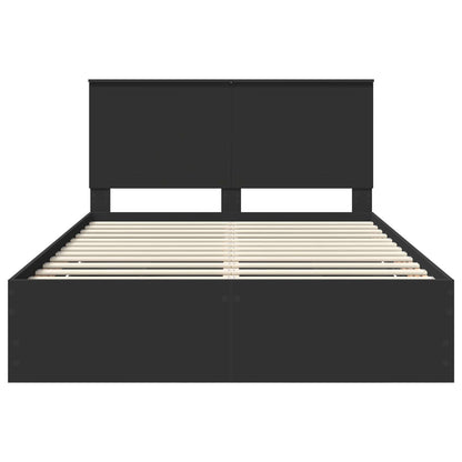 vidaXL Bettrahmen mit Schubladen Schwarz 140 x 200 cm Ingenieurs Holz