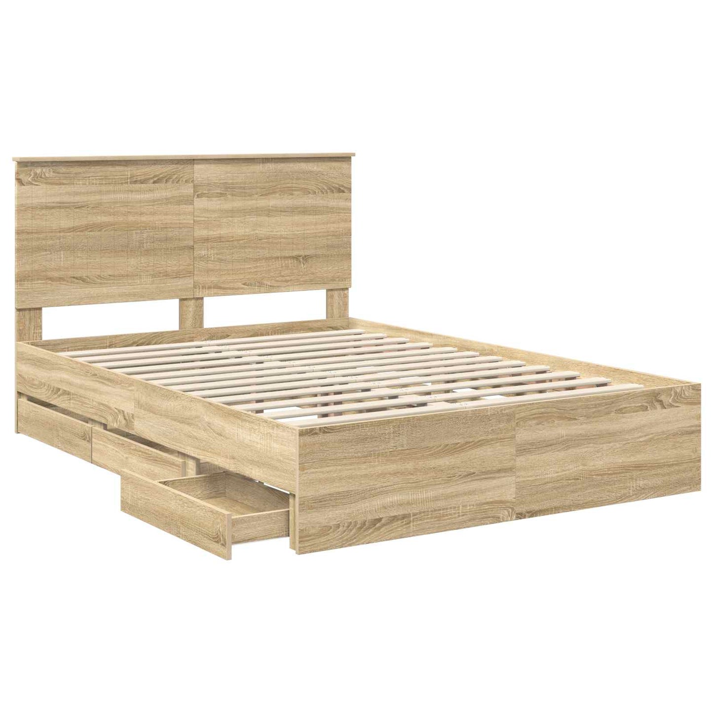 vidaXL Bettrahmen Sonoma-Eiche 140 x 200 cm Ingenieurs Holz
