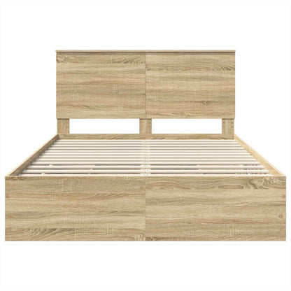 vidaXL Bettrahmen Sonoma-Eiche 140 x 200 cm Ingenieurs Holz
