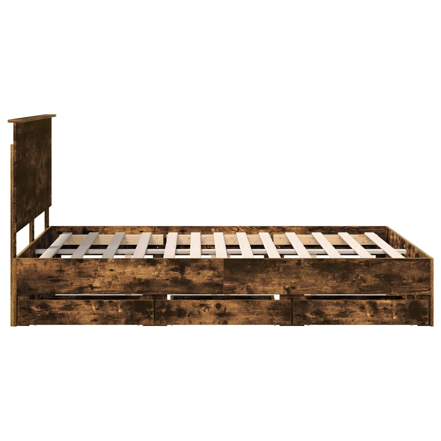 vidaXL Bettrahmen Geräucherte Eiche 140 x 200 cm Ingenieurs Holz