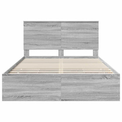 vidaXL Cadre de lit Gris sonoma 140 x 200 cm Bois d'ingénierie