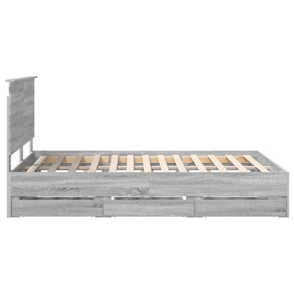 vidaXL Cadre de lit Gris sonoma 140 x 200 cm Bois d'ingénierie