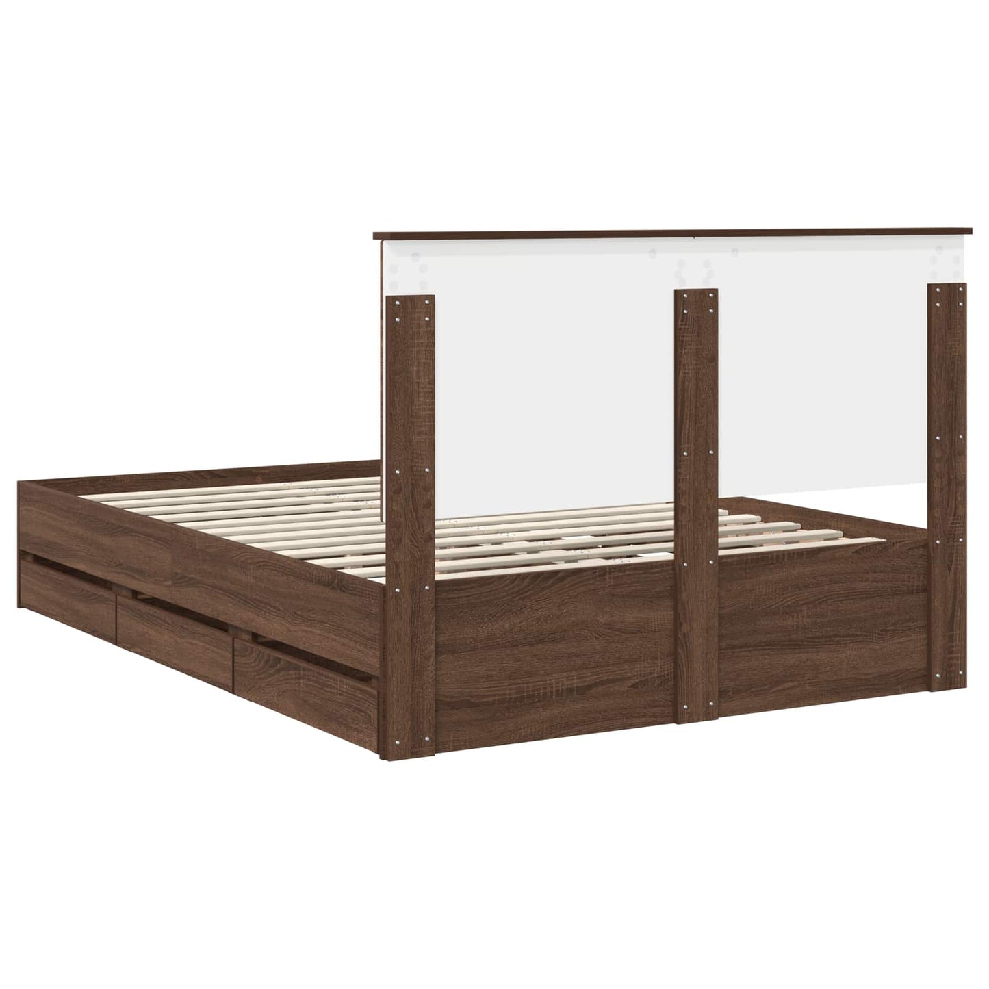 vidaXL Bettrahmen Braun Eichen-Optik 140 x 200 cm Ingenieurs Holz
