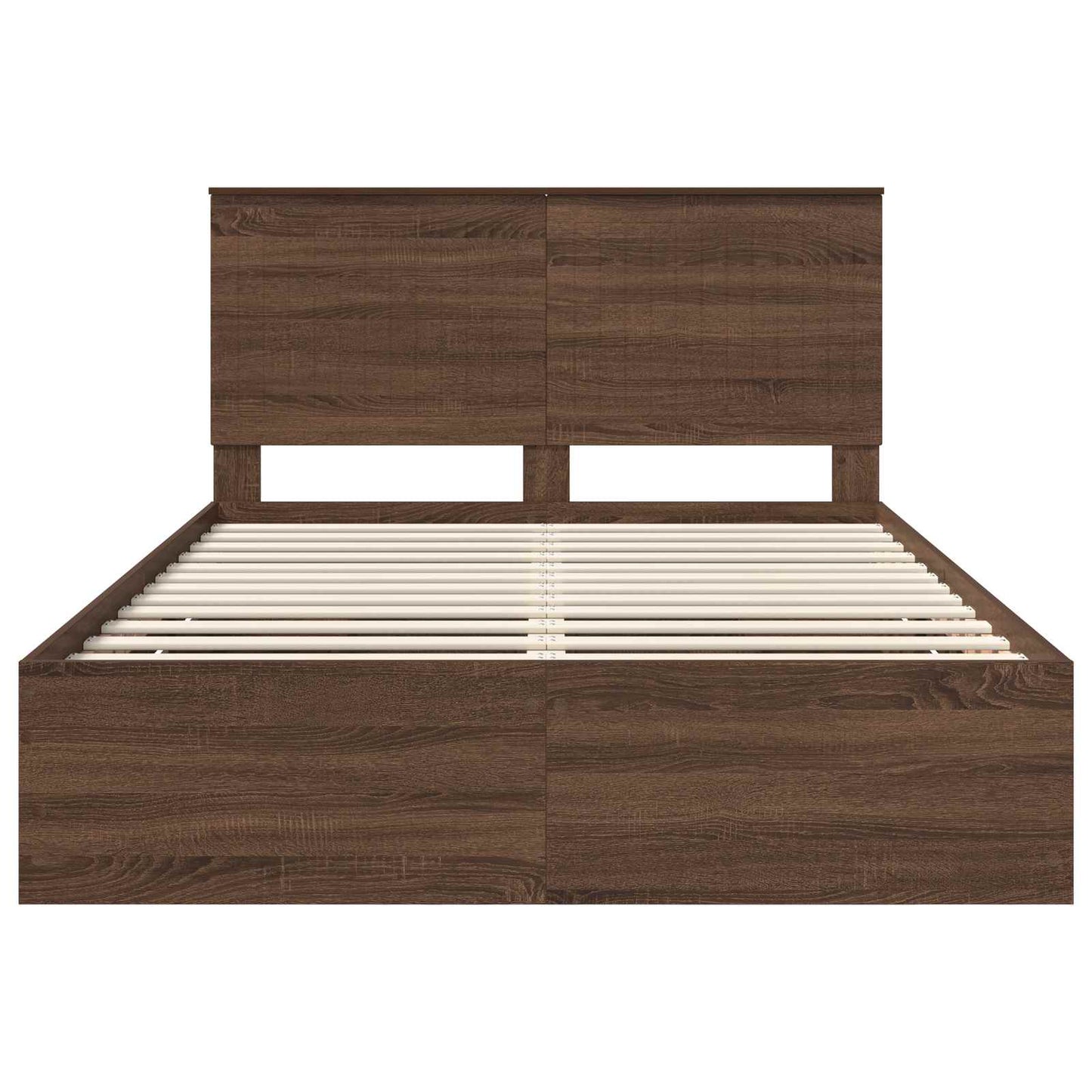 vidaXL Bettrahmen Braun Eichen-Optik 140 x 200 cm Ingenieurs Holz