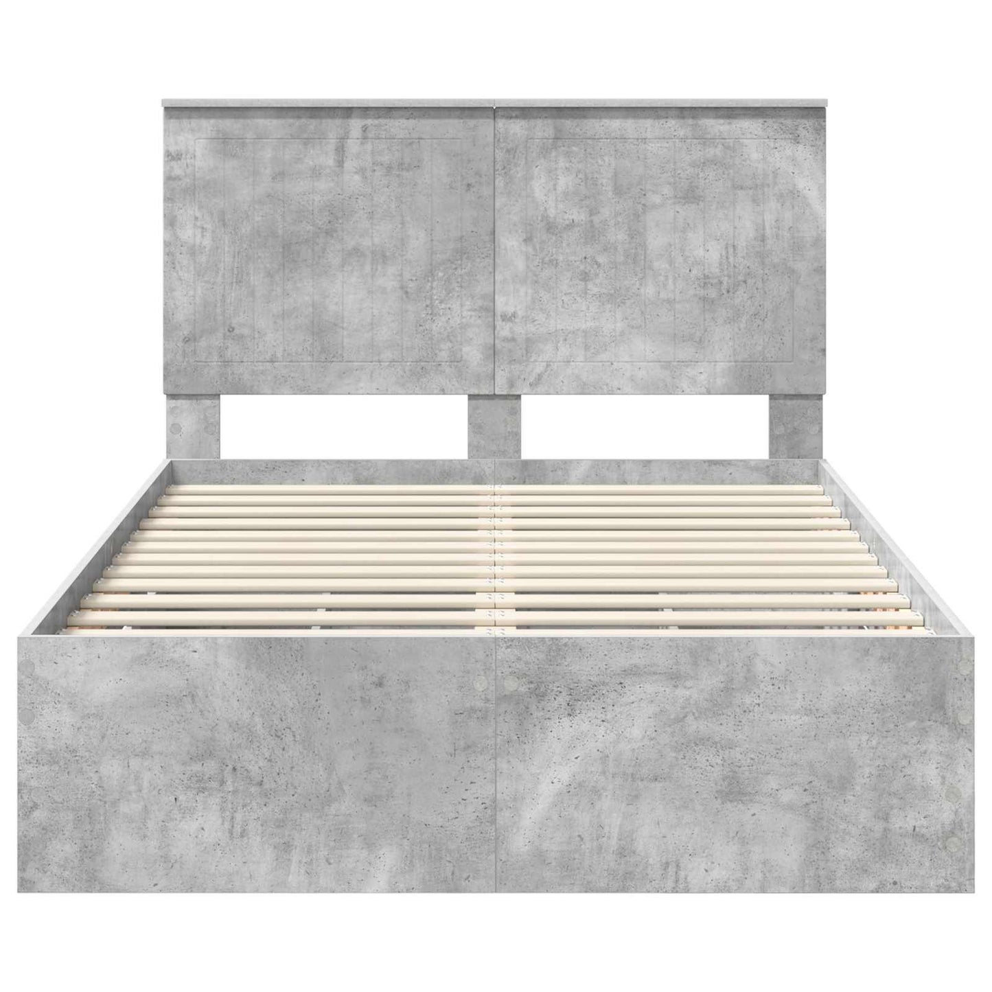 vidaXL Bettrahmen mit Kopfteil Beton Grau 120 x 190 cm Ingenieurs Holz