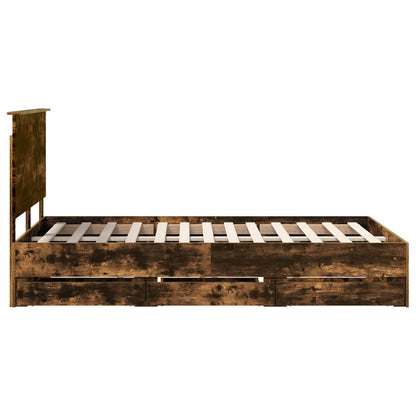 Bettrahmen Geräucherte Eiche 120 x 190 cm Ingenieurs Holz