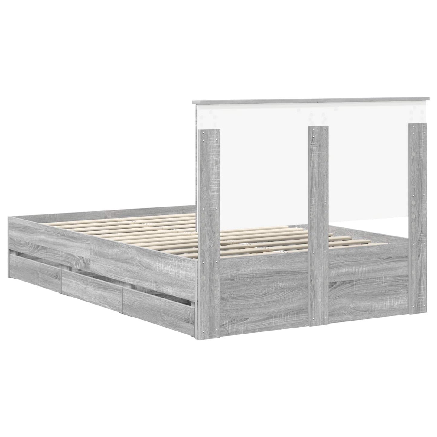 vidaXL Bettrahmen Graues Sonoma 120 x 190 cm Ingenieurs Holz