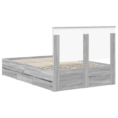 vidaXL Bettrahmen Graues Sonoma 120 x 190 cm Ingenieurs Holz