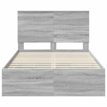 vidaXL Bettrahmen Graues Sonoma 120 x 190 cm Ingenieurs Holz
