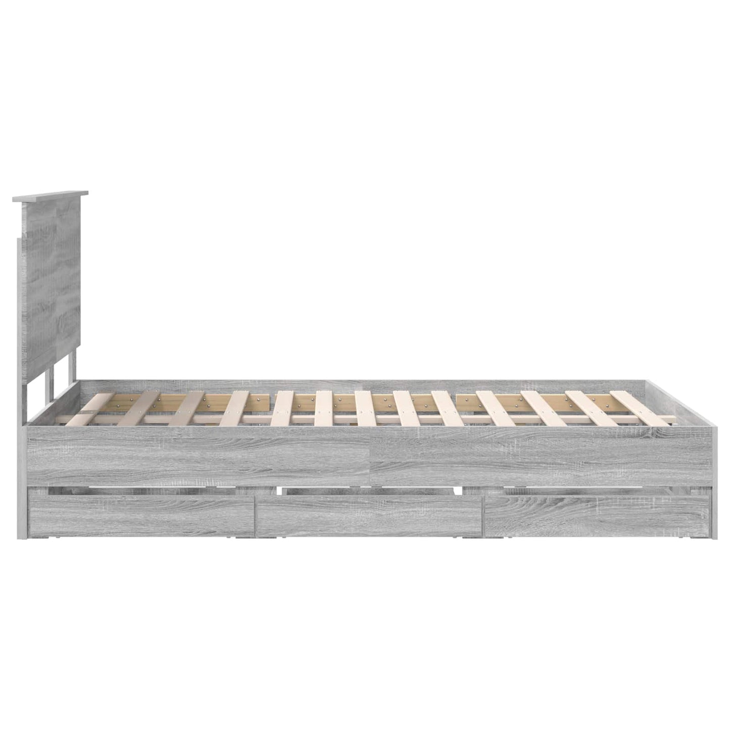 vidaXL Bettrahmen Graues Sonoma 120 x 190 cm Ingenieurs Holz