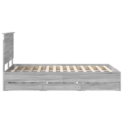 vidaXL Bettrahmen Graues Sonoma 120 x 190 cm Ingenieurs Holz