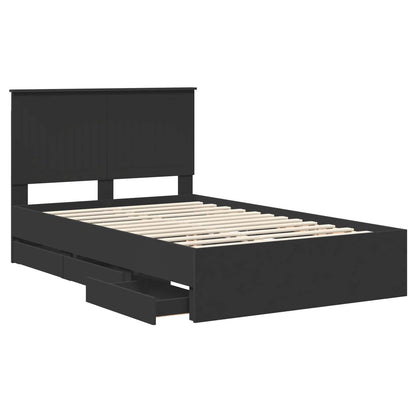 vidaXL Bettrahmen mit Schubladen Schwarz 120 x 200 cm Ingenieurs Holz