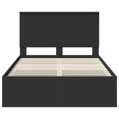 vidaXL Bettrahmen mit Schubladen Schwarz 120 x 200 cm Ingenieurs Holz