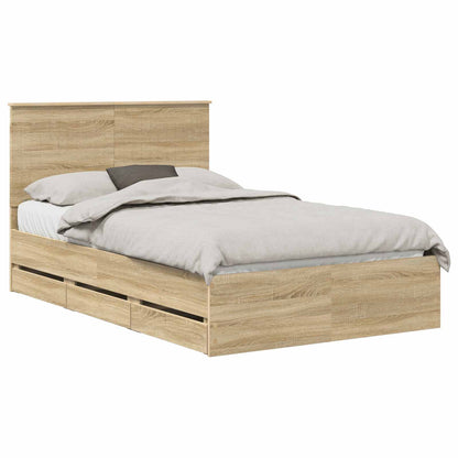 vidaXL Bettrahmen Sonoma-Eiche 120 x 200 cm Ingenieurs Holz