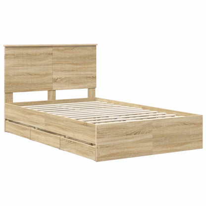 vidaXL Bettrahmen Sonoma-Eiche 120 x 200 cm Ingenieurs Holz